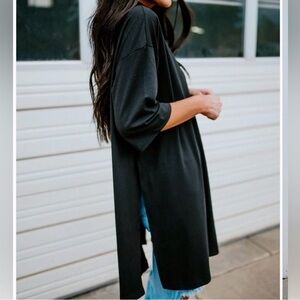 Dressed in LALA Black Ribbed Top